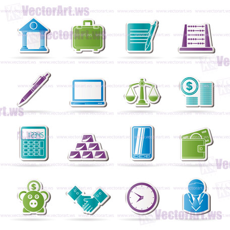 Business and office icons - vector icon set