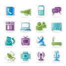 Communication, connection  and technology icons - vector icon set