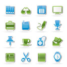 Business and office objects icons - vector icon set