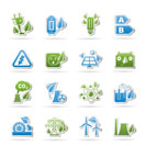 Green energy and environment icons - vector icon set