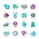 various abstract monsters illustration - vector icon set