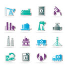Petrol and oil industry icons - vector icon set