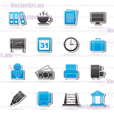 Business and office icons - vector icon set