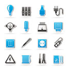 Electrical devices and equipment icons - vector icon set