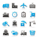 Cargo, shipping and logistic icons - vector icon set