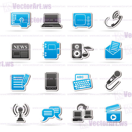 Communication and connection icons - vector icon set