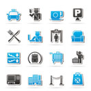 Airport, travel and transportation icons -  vector icon set 1