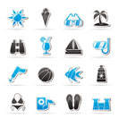 Tropic, Beaches and summer icons - vector icon set