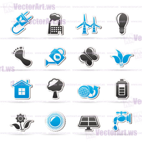 Green, Ecology and environment icons - vector icon set