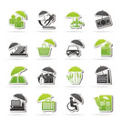 insurance, risk and business icons - vector icon set