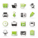 Business and office equipment icons - vector icon set