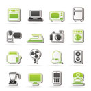 household appliances and electronics icons - vector, icon set