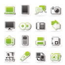 Communication and connection technology icons - vector icon set