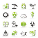 Summer and beach icons - vector icon set