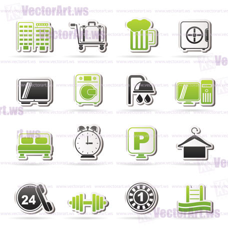 Hotel and motel icons - Vector icon Set