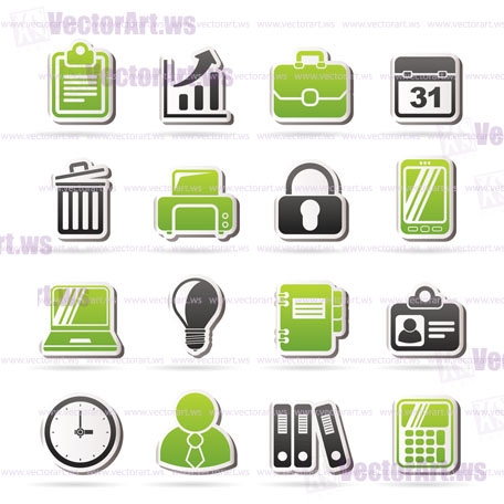 Business and office icons - vector icon set