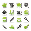 kitchen gadgets and equipment icons - vector icon set