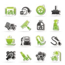 car wash objects and icons - vector icon set