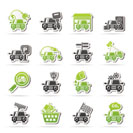 Car and road services icons - vector icon set