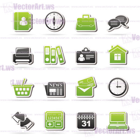 Business and office icons - vector icon set