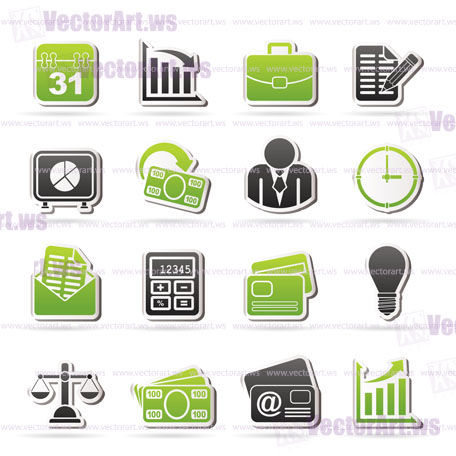 Business and office icons - vector icon set