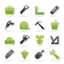 Construction objects and tools icons- vector icon set