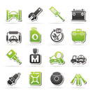 Car parts and services icons - vector icon set 1