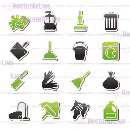 Cleaning and hygiene icons - vector icon set