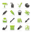 Painting and art object icons - vector icon set