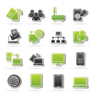 Communication and technology equipment icons - vector icon set