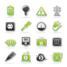 Electricity, power and energy icons - vector icon set