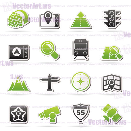 Map, navigation and Location Icons -vector icon set