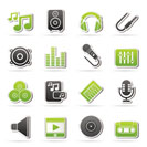 Music, sound and audio icons - vector icon set