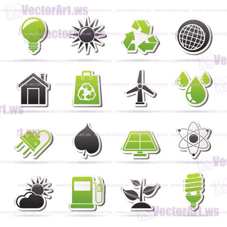 Ecology, nature and environment Icons -vector icon set