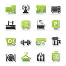 Hotel Amenities Services Icons - vector icon set