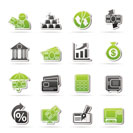 Bank, business and finance icons - vector icon set