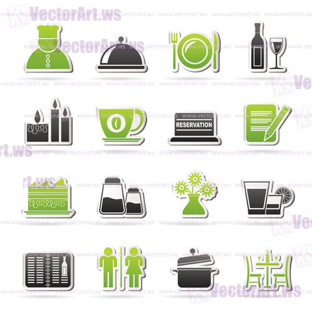 Restaurant, cafe and bar icons- vector icon set