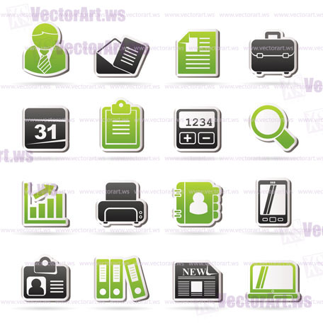 Business and office icons - vector icon set