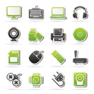 Computer peripherals and accessories icons - vector icon set