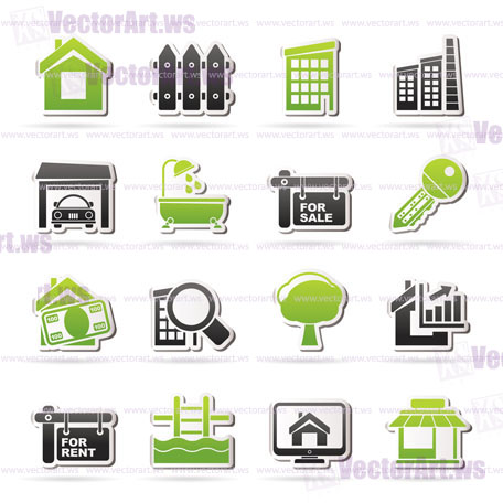 Bank, business and finance icons - vector icon set