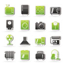 home appliances and electronics icons - vector icon set