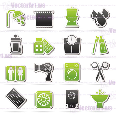 Bathroom and Personal Care icons- vector icon set 2