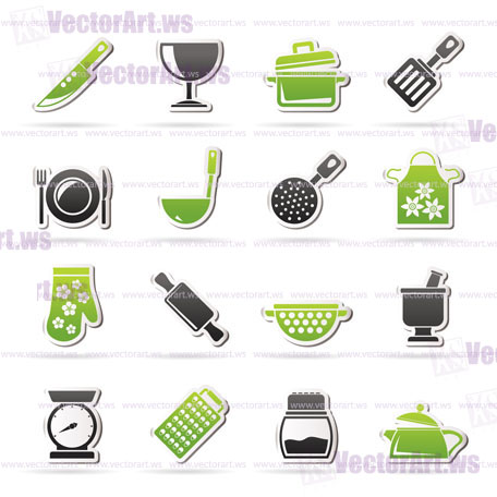 Cooking Equipment Icons  - vector icon set