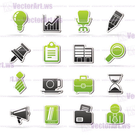 Business and office icons - vector icon set