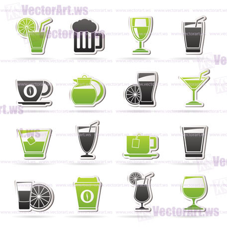 drinks and beverages icons  - vector icon set