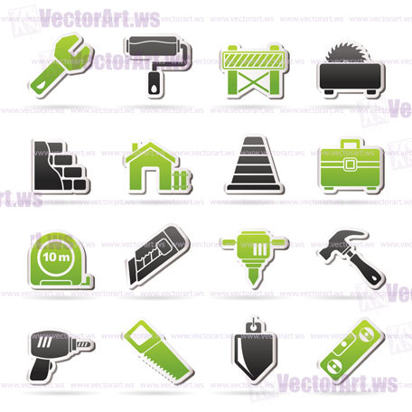 Building and construction icons - vector icon set