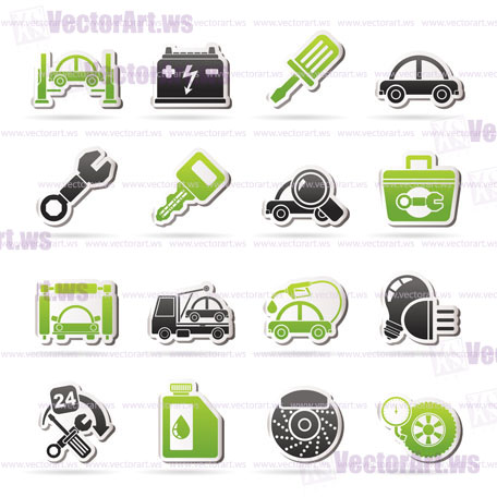 Car service maintenance icons - vector icon set