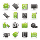 Computer part icons - vector icon set