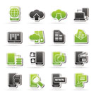 Connection, communication and mobile phone icons - vector icon set