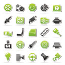 Car parts and services icons - vector icon set